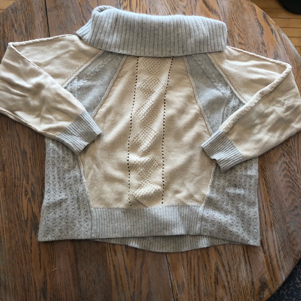 Sundance XL Cowl Neck Block Soft Cream Sweater